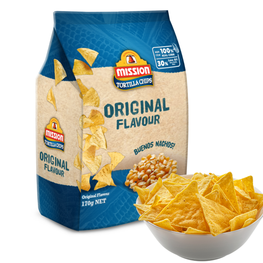 แป้งกรอบ ตอร์ติยา นาโช่สไตล์แม็กซิกัน Mission Crispy Tortilla Nachos Chips 170 g.