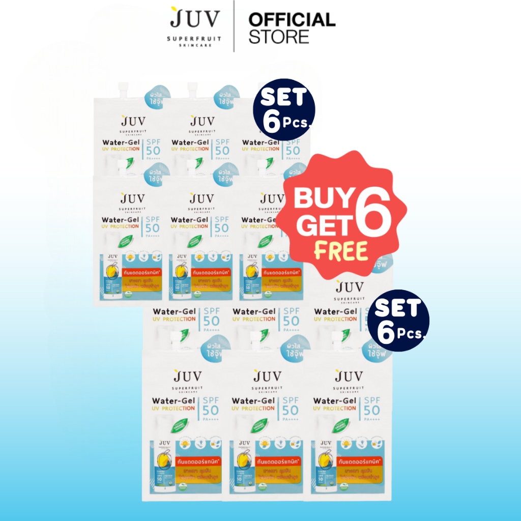 [ 6 แถม 6 ]   [ EXP 02/2028 ]  Juv Water Gel UV Protection SPF50 PA++++กันแดดพกพา 7 ml