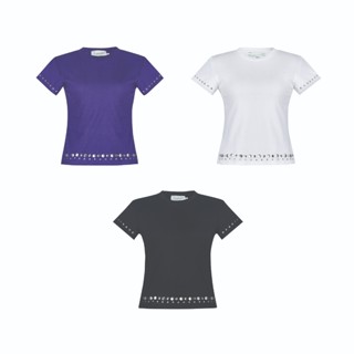 UXRYCLUB METALLIC STUD TEE PURPLE WHITE BLACK