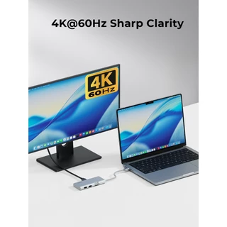 AUKEY UH-CUH02 ฮับ OfficeDok 6-in-1 USB-C Hub | HDMI 4K@60Hz + USB 10Gbps + PD 100W