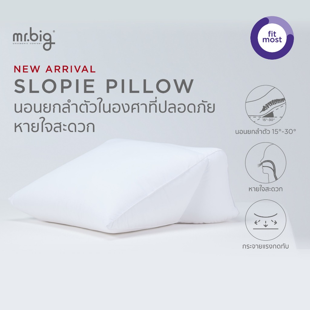 mr.big Slopie Pillow - หมอนสโลปี้ ยกลำตัว นอนสบาย ลดกรด ลดกรน
