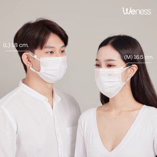 Weness วีเนสหน้ากากอนามัย รุ่นวีเเคร์ (เซ็ต 2 กล่อง) หูหนา นุ่มพิเศษ ไม่เจ็บหู แพ็คแยกซอง อ่อนโยนต่อผิวหน้า