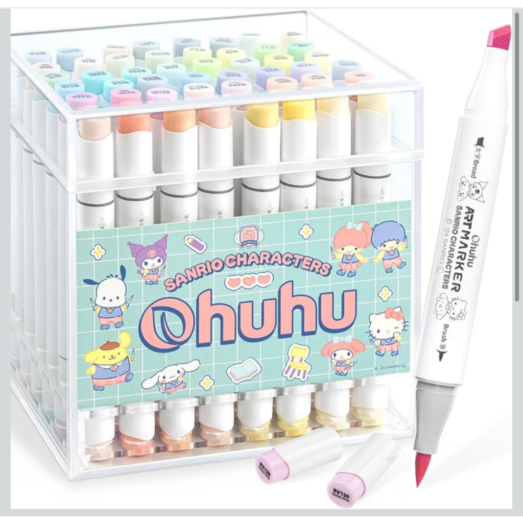 จัดส่งตรงถึงญี่ปุ่น ปากกามาร์คเกอร์ Ohuhu Illustration Markers พู่กันและตัวหนา 48 สี เฉดสีพาสเทลและส