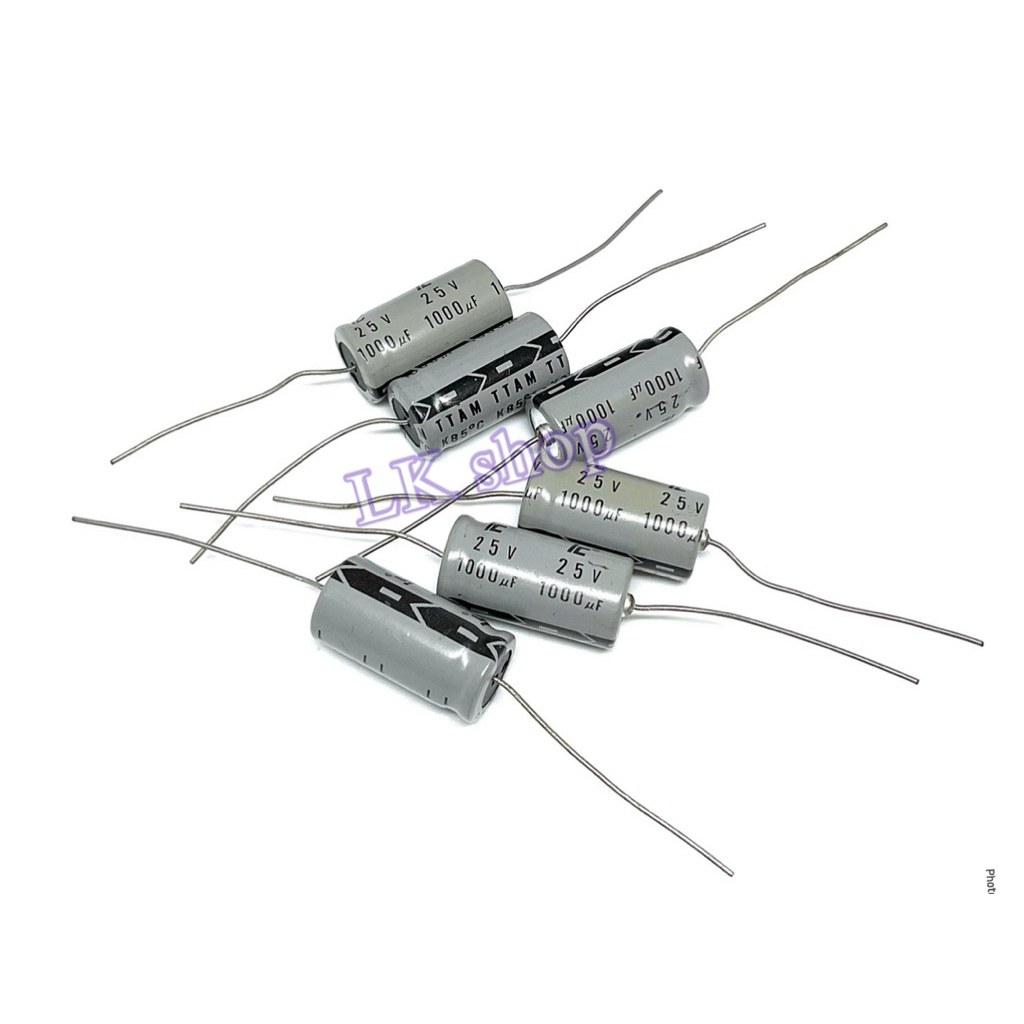 C หางหนู 1000uf 25v Capacitor หางหนู  85องศา (ราคา5ชิ้น) พร้อมส่ง