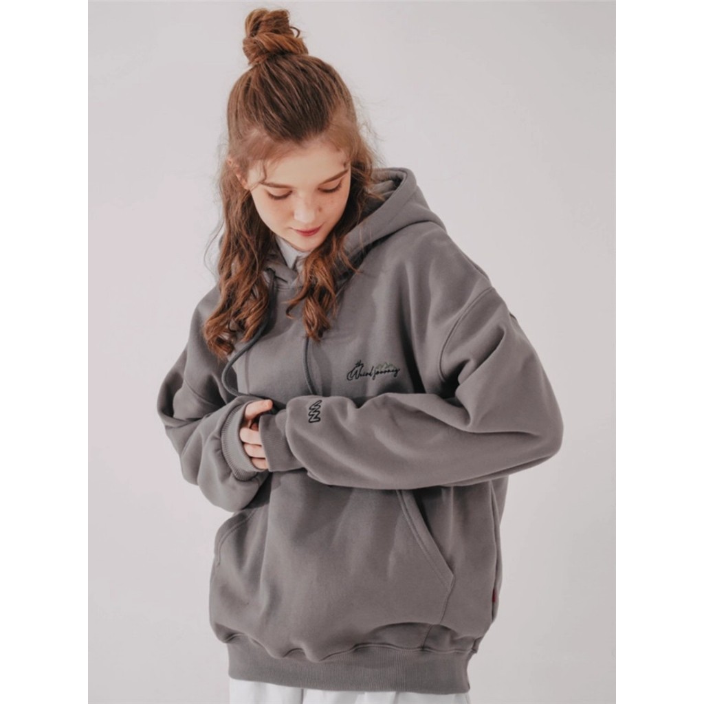 เสื้อฮู้ดมีซับขน WV PROJECT ปักลาย แคมปิ้ง สำหรับผู้ชายและผู้หญิง