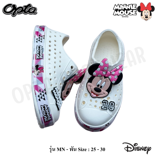 OPTA Minnie mouse รองเท้าสวมเด็กผู้หญิง EVA พื้นนื่มไส่สบาย ลิขสิทธิ์แท้ 100% พร้อมจัดส่งทุกวัน