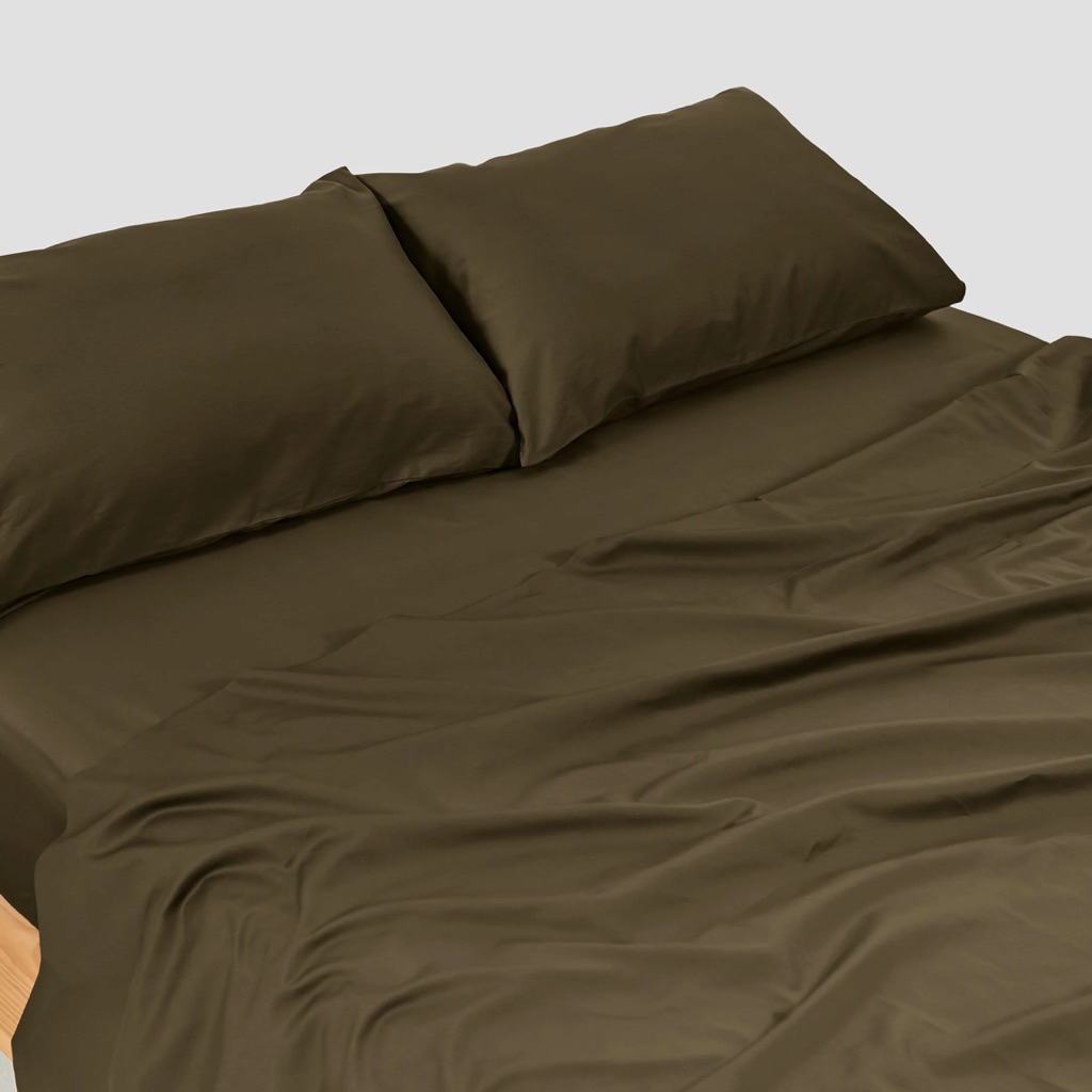 [From 2,690.-] ผ้าปูที่นอน MUJI สี Brown มือสอง หมอน ผ้านวม ผ้าห่ม santas jessica chowa omazz pasaya