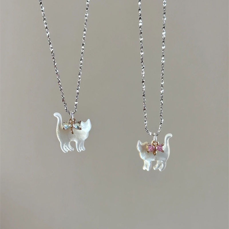 สร้อยคอแฟชั่น จี้ลูกแมว เครื่องประดับแฟชั่นผู้หญิง  necklace Y2K