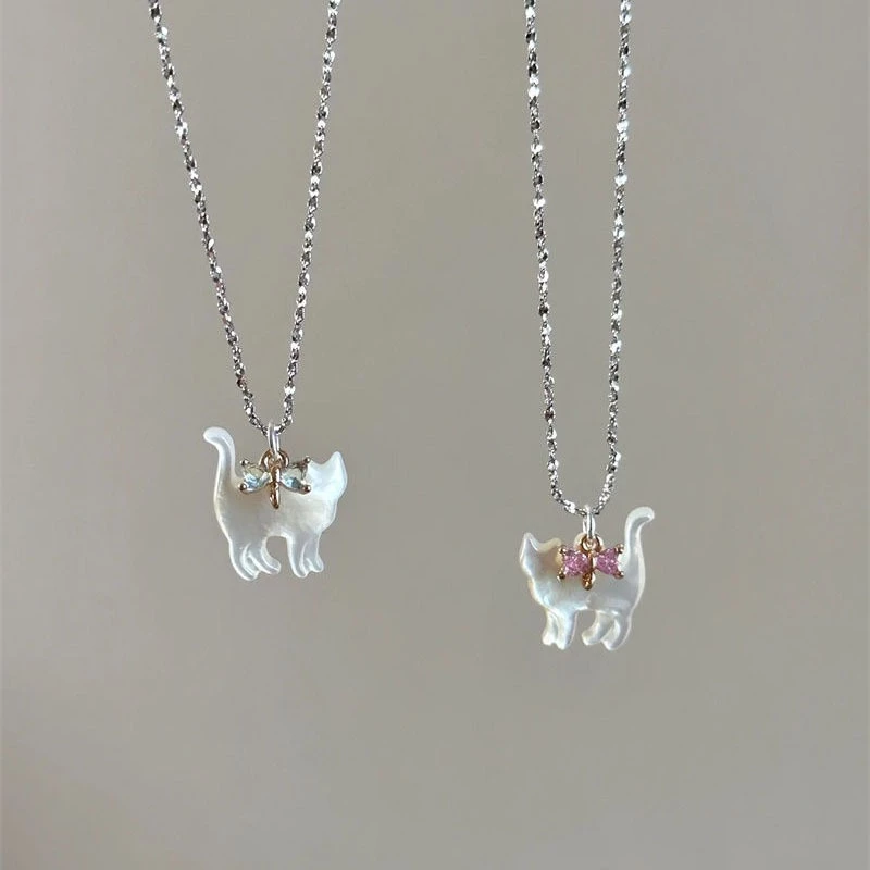 สร้อยคอแฟชั่น จี้ลูกแมว เครื่องประดับแฟชั่นผู้หญิง necklace Y2K
