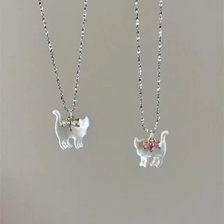 สร้อยคอแฟชั่น จี้ลูกแมว เครื่องประดับแฟชั่นผู้หญิง necklace Y2K