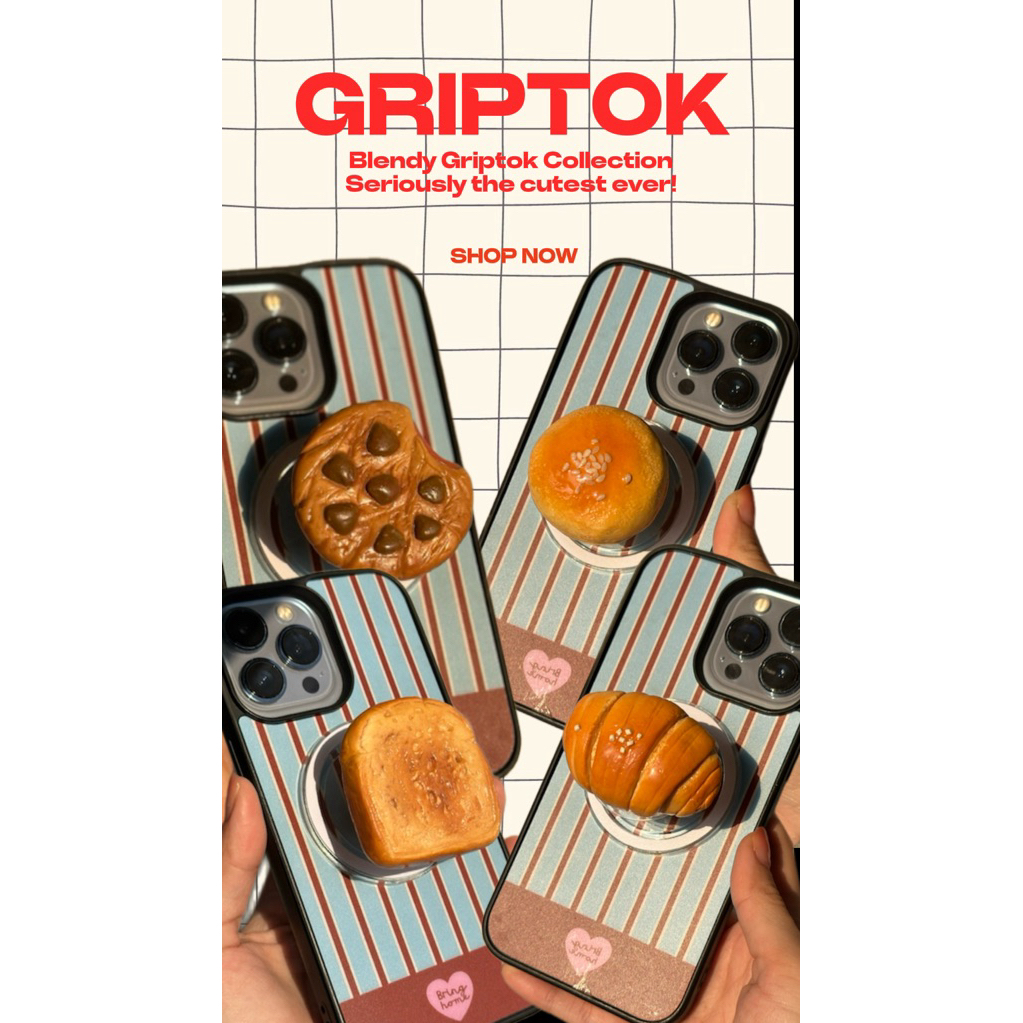 Griptok magsafe แม่เหล็กติดมือถือ Blendy Handmade (มีแม่เหล็ก) เป็นขนมปังน่ารักสุดๆ