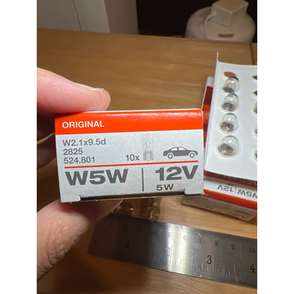 หลอดไฟเสียบ T10 หลอดไฟหรี่ หลอดไฟรูปลิ่ม OSRAM W5W 12V 5W รหัส 2825 - รูปที่ 3