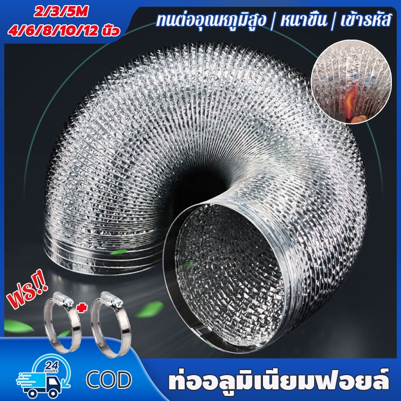 ยาว2/3/5เมตร ท่อดูดควัน ท่อระบายอากาศ 4/6/8/10/12 นิ้ว ทนทานต่อการใช้งาน 30 ปี ทนต่ออุณหภูมิสูง หนาขึ้น เข้ารหัส – โปรปัง