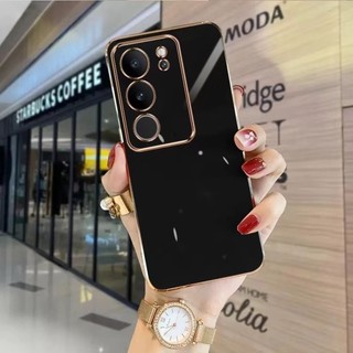 เคสโทรศัพท์ Vivo Y04 Y29S Y29 Y19S Y200 Y300 Y100 V29 V29E V40Lite V27 Pro Y28 Y17S Y22 Y22S Y16เคส ขอบตรง ป้องกันเลนส