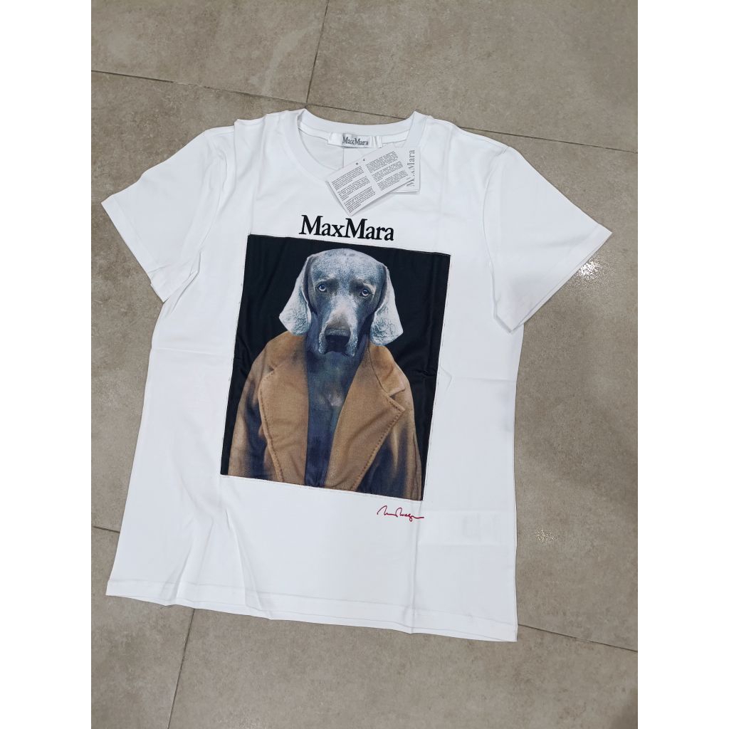 *พร้อมส่ง* 🇹🇭 เสื้อ Max Mara Cipria T-shirt Dog White​