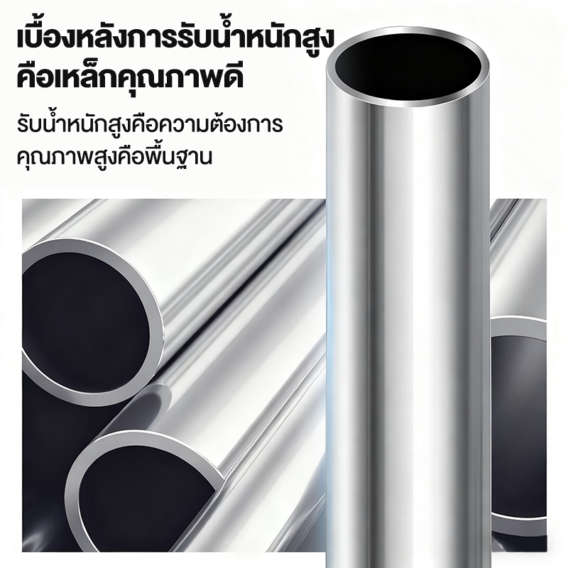 ราวตากผ้า ราวแขวนผ้าคู่ โครงเหล็ก เเข็งเเรง รับน้ำหนักได้ 30 KG ราวแขวนเสื้อผ้า มีล้อ แข็งแรงทนทานติดตั้งง่าย - รูปที่ 6