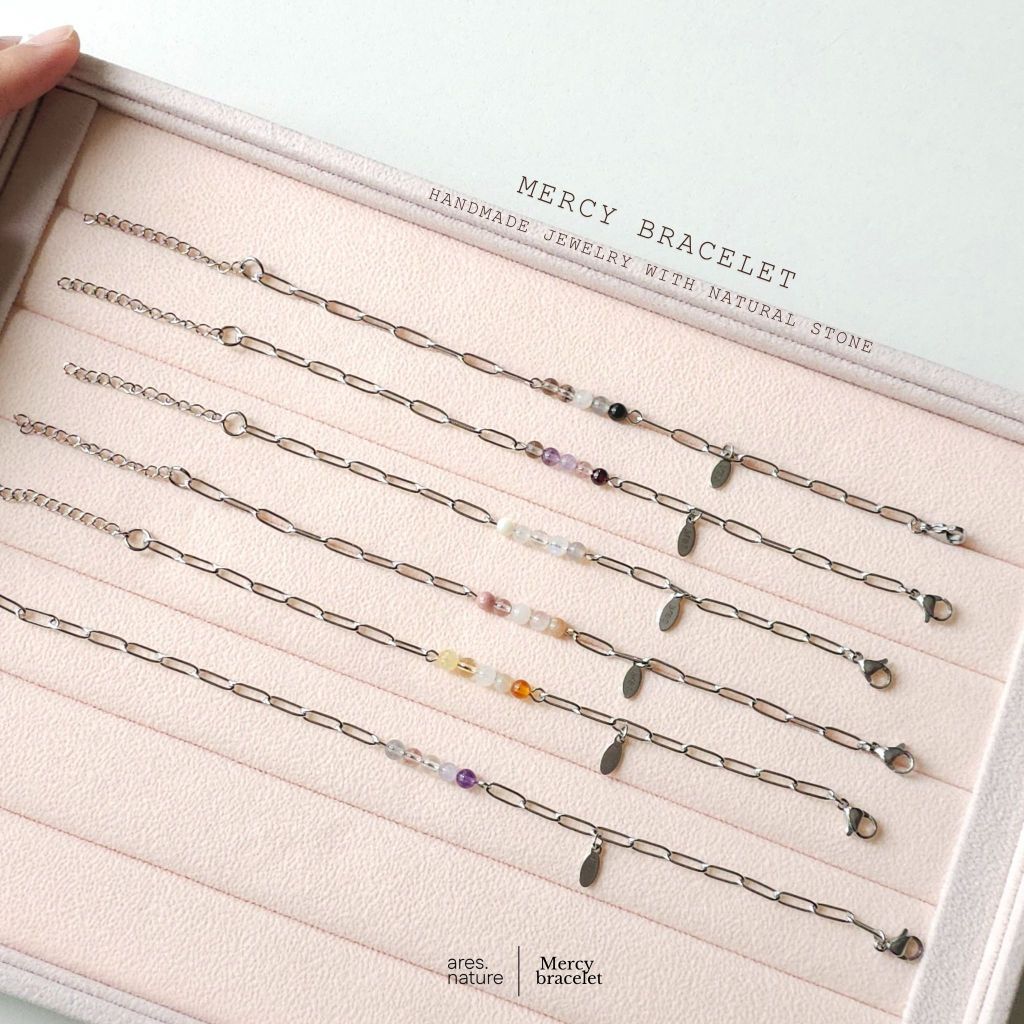 ares.nature - กำไลหินรุ่น Mercy chain  เลือกหินเองได้ กำไลหินมงคล สร้อยข้อมือหิน