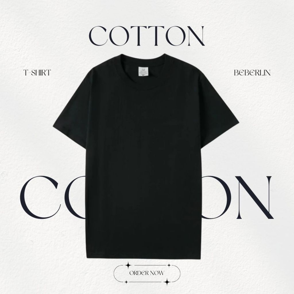 เสื้อยืดคอกลมสีดำ ผ้า COTTON นุ่มใส่สบาย