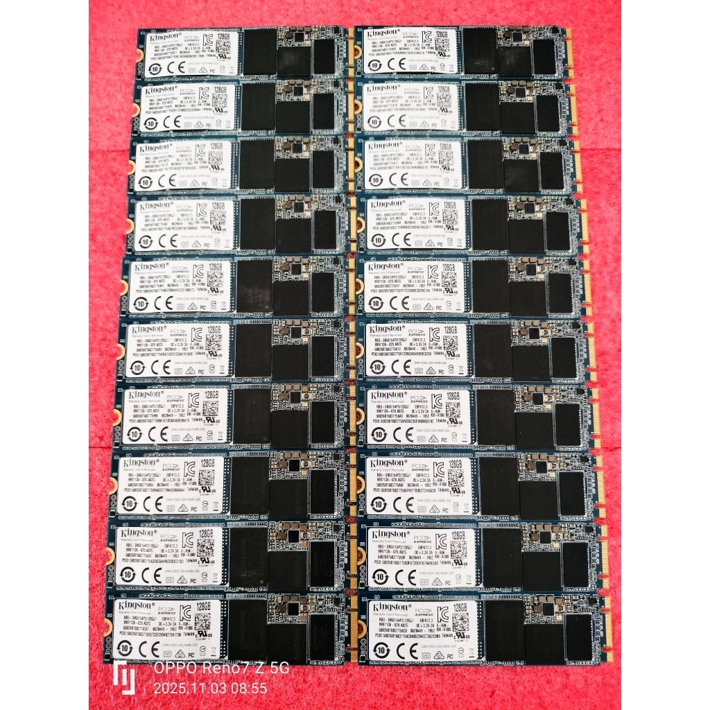 SSD 128GB Kingston M.2 NVMe ลงวินโดว์ผ่าน ไม่มีแบด สถานะดิสก์ 76℅-91℅ สภาพสวย