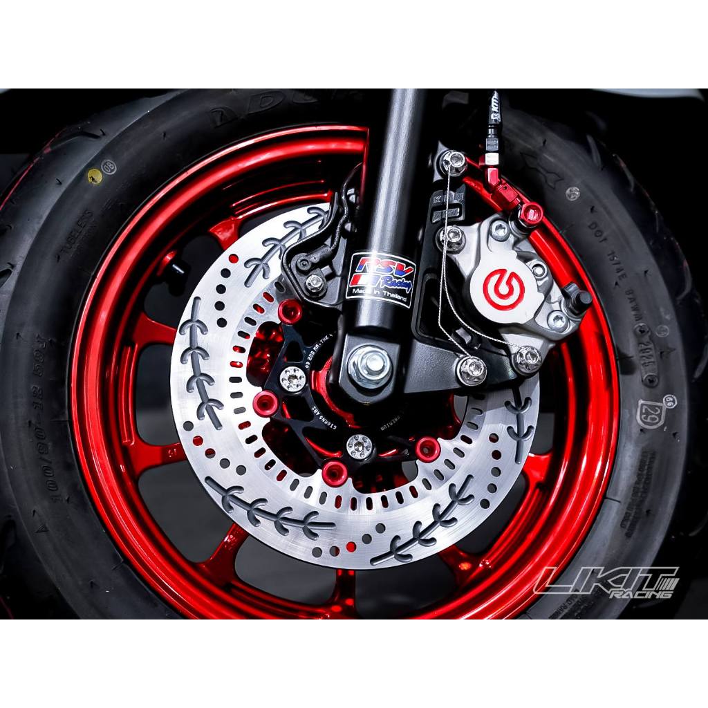จานหน้า Kamui V.5 Giorno ลายใบไม้ ขนาด 220 mm
