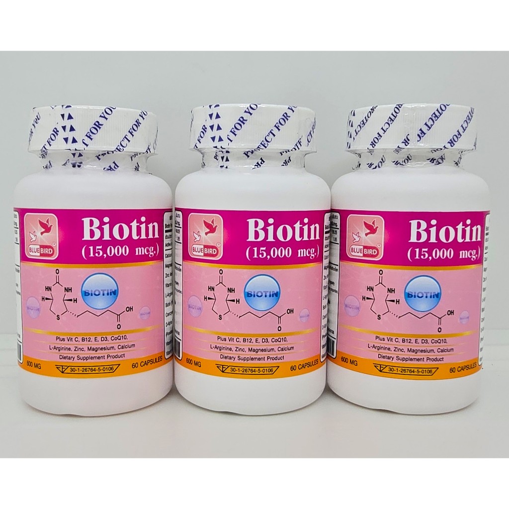 Biotin Plus 15000 mcg ไบโอติน พลัส วิตามินบี 7 vitamin B7 ตรา บลูเบิร์ด 600 มก. 60 แคปซูล - รูปที่ 5