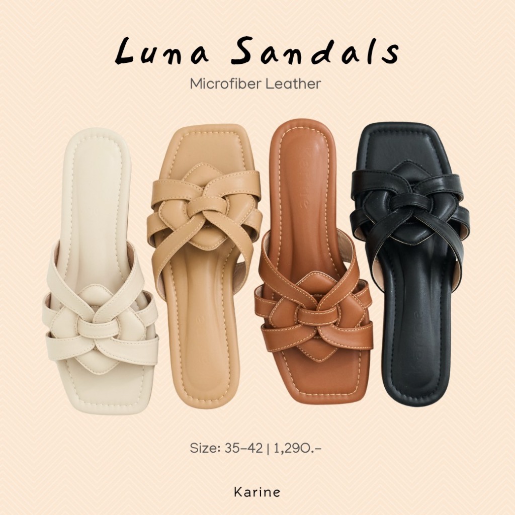 ใหม่ ! Karine รองเท้าแตะรุ่น "Luna Sandals"  ส้น 1 นิ้ว ✨