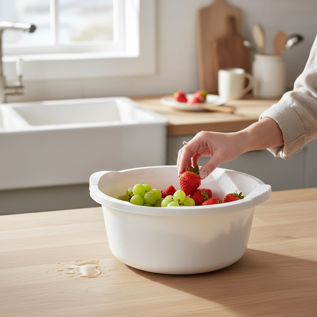 กะละมังหูจับ ทรงโมเดิร์น มีช่องเทน้ำ (No.323)