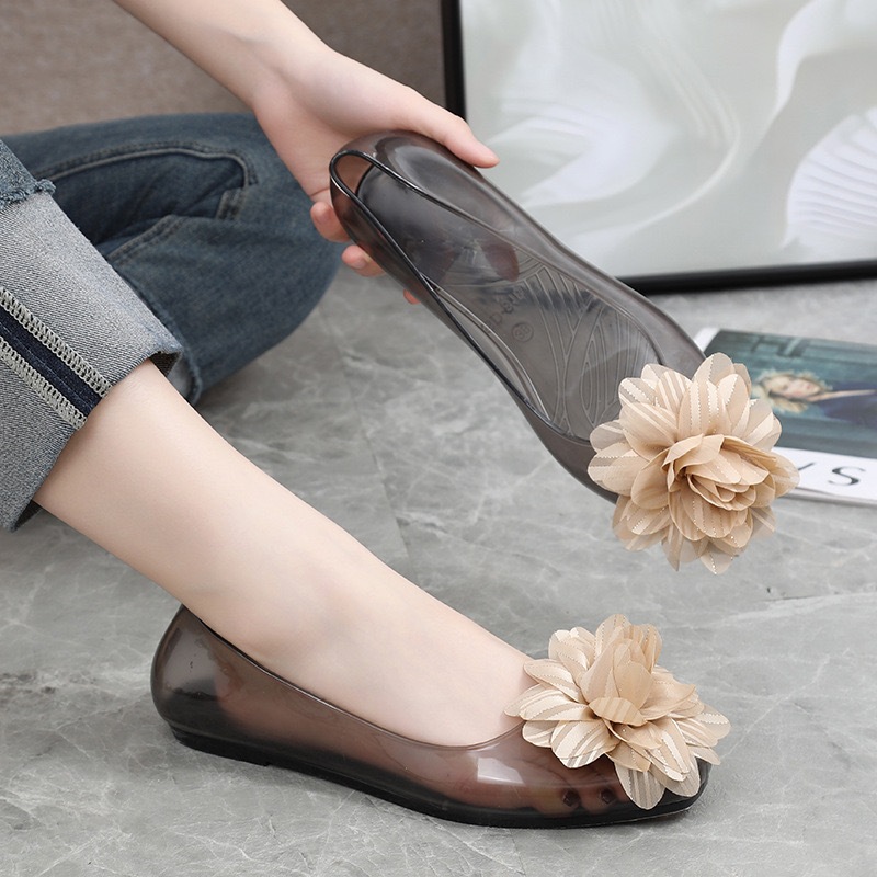 พร้อมส่งจากไทย【0088】รองเท้าคัชชูส้นแบนแต่งลายดอกไม้ใหญ่สวยหวานแซ่บเปรี้ยวใส่สบายกันลื่น tobo - รูปที่ 2