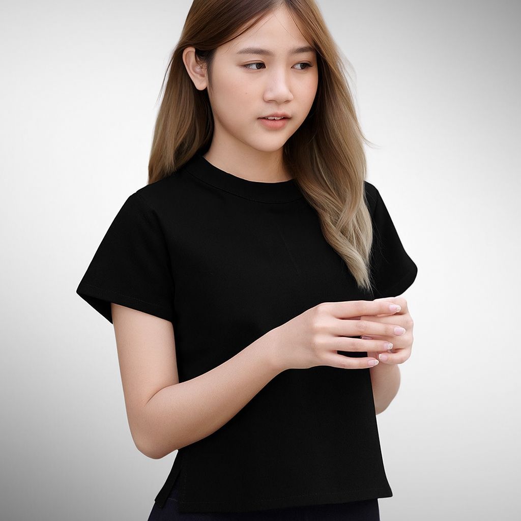 เสื้อผ้าฝ้ายคอกลม ฟิกสีทำนุ่มเชียงใหม่ ทรงเข้ารูปมีซิปด้านหลัง