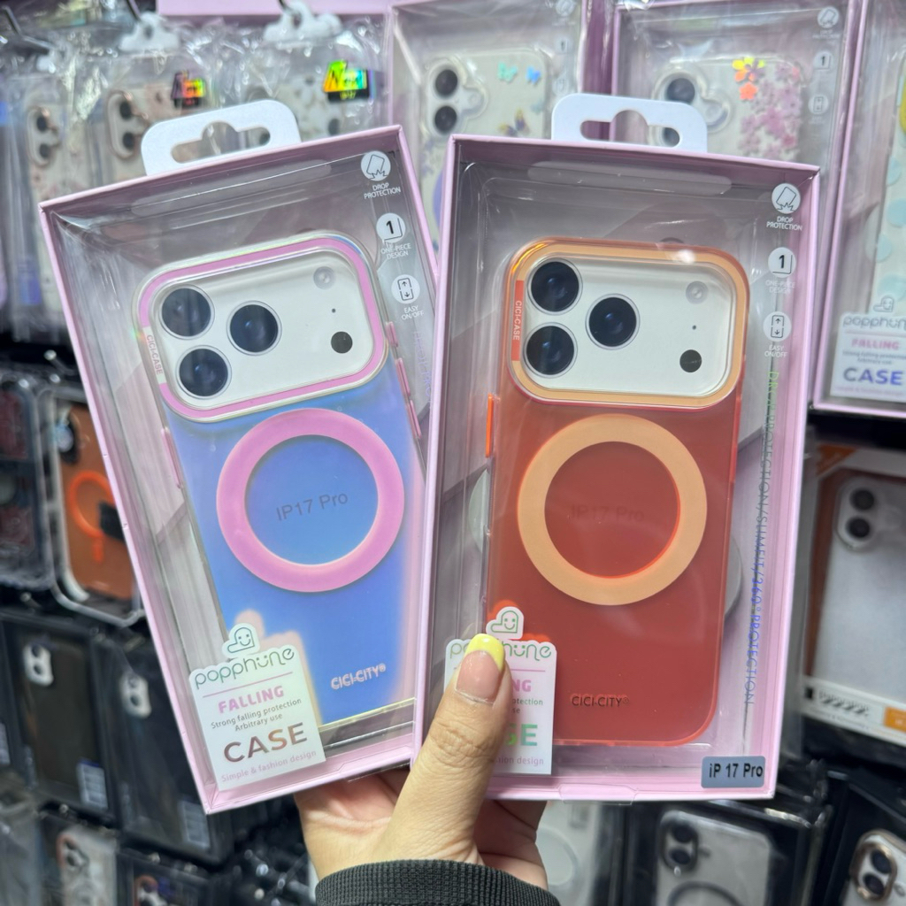Popphoneเคส เคสโฮโลแกรม แม่เหล็กสําหรับรุ่นเคสโทรศัพท์ iPhone 17promax ใหม่ IP17 IP17pro สินค้าพร้อม