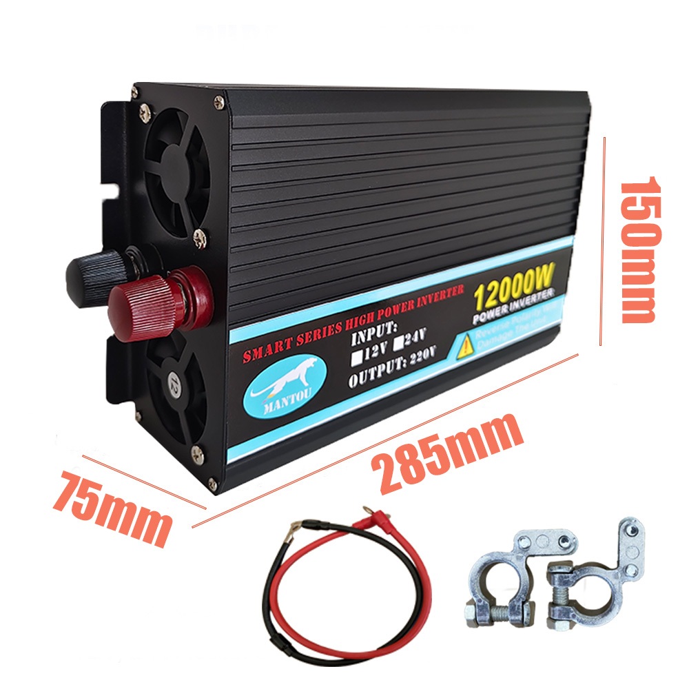 อินเวอร์เตอร์แปลงไฟ 12000W 8000W 6000W12V 24Vเครื่องแปลงไฟรถเป็นไฟบ้าน เครื่องแปลงไฟในรถยนต์ Car Inverter แปลงไฟรถยนต์ - รูปที่ 6
