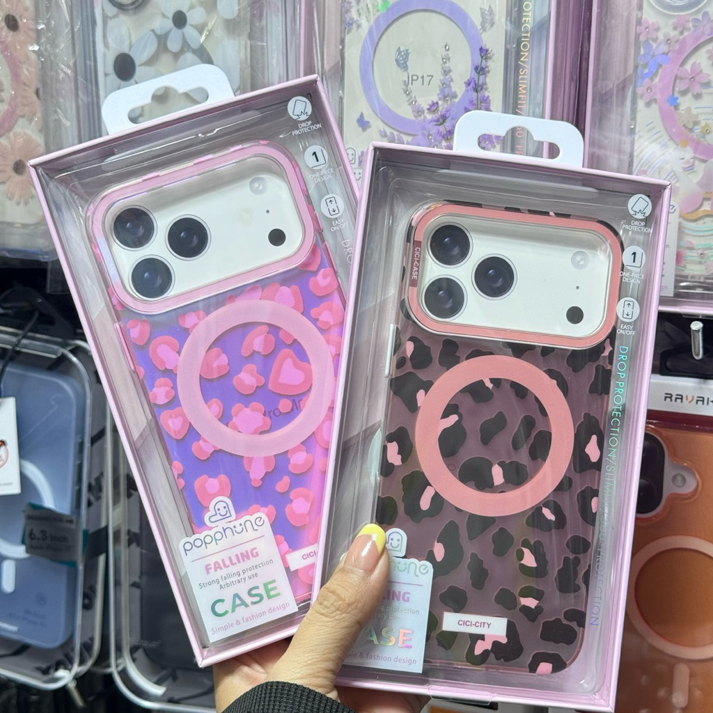 Popphone เคสCiCi City แม่เหล็กชาร์จลายเสือดาว ลายทาง สำหรับไอโฟนรุ่น17promax 17 17pro 16promax สินค้