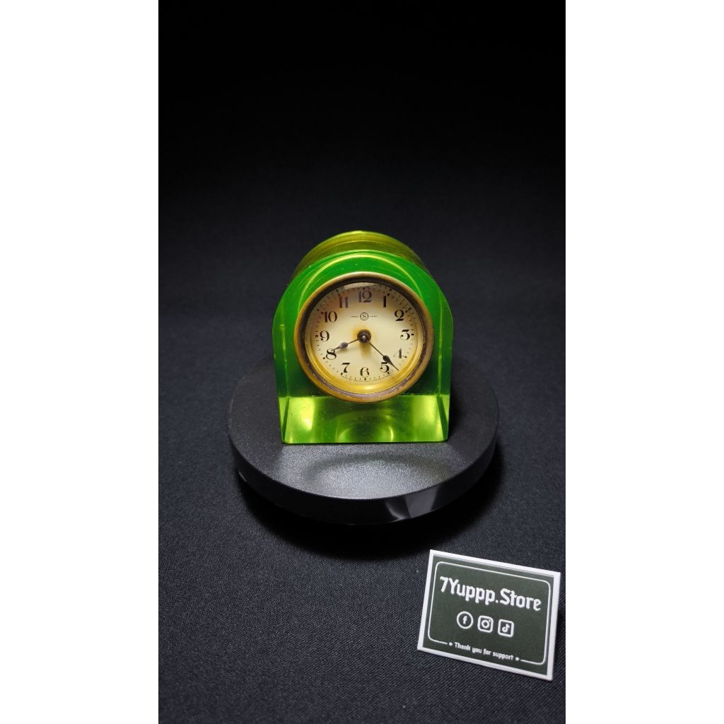 🕰💚 Seikosha Uranium Glass Clock นาฬิกายูเรเนียม นาฬิกาโบราณ vaseline glass