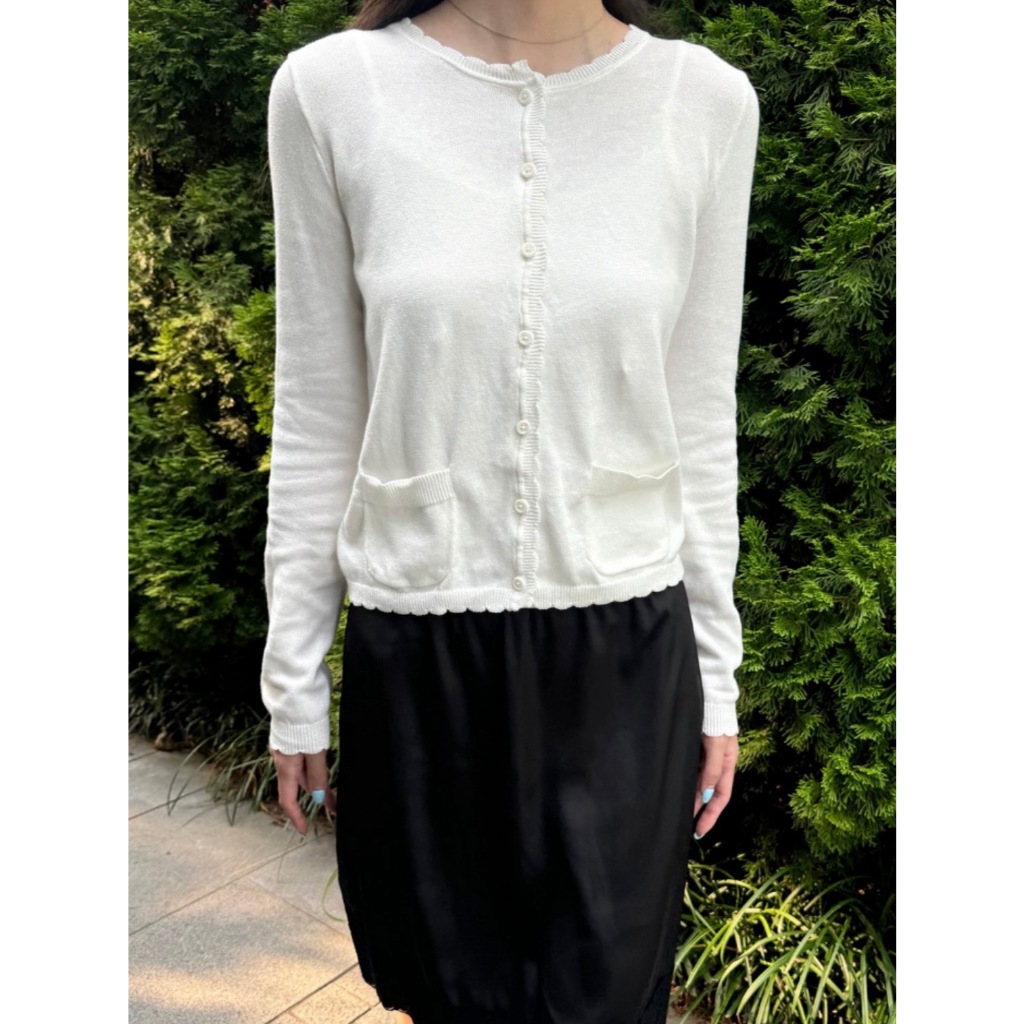 (พร้อมส่ง) BrandyMelville Zoe Cardigan (สีขาว) เสื้อคาร์ดิแกน เสื้อแขนยาว ของแท้จากช็อป