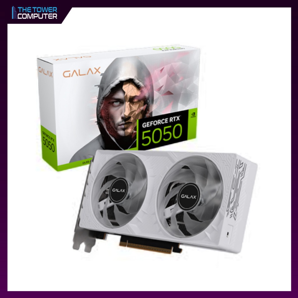 VGA (การ์ดจอ) GALAX GEFORCE RTX 5050 1-CLICK OC WHITE - 8GB GDDR6
