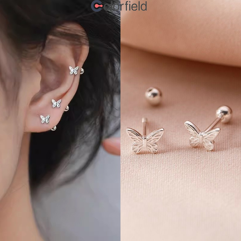 Colorfield S925ต่างหูสตั๊ด ต่างหู ประดับโบว์ สไตล์เกาหลี แฟชั่นเรียบง่าย เข้ากับทุกชุด สําหรับผู้หญิง ไม่ทําให้แพ้ง่าย