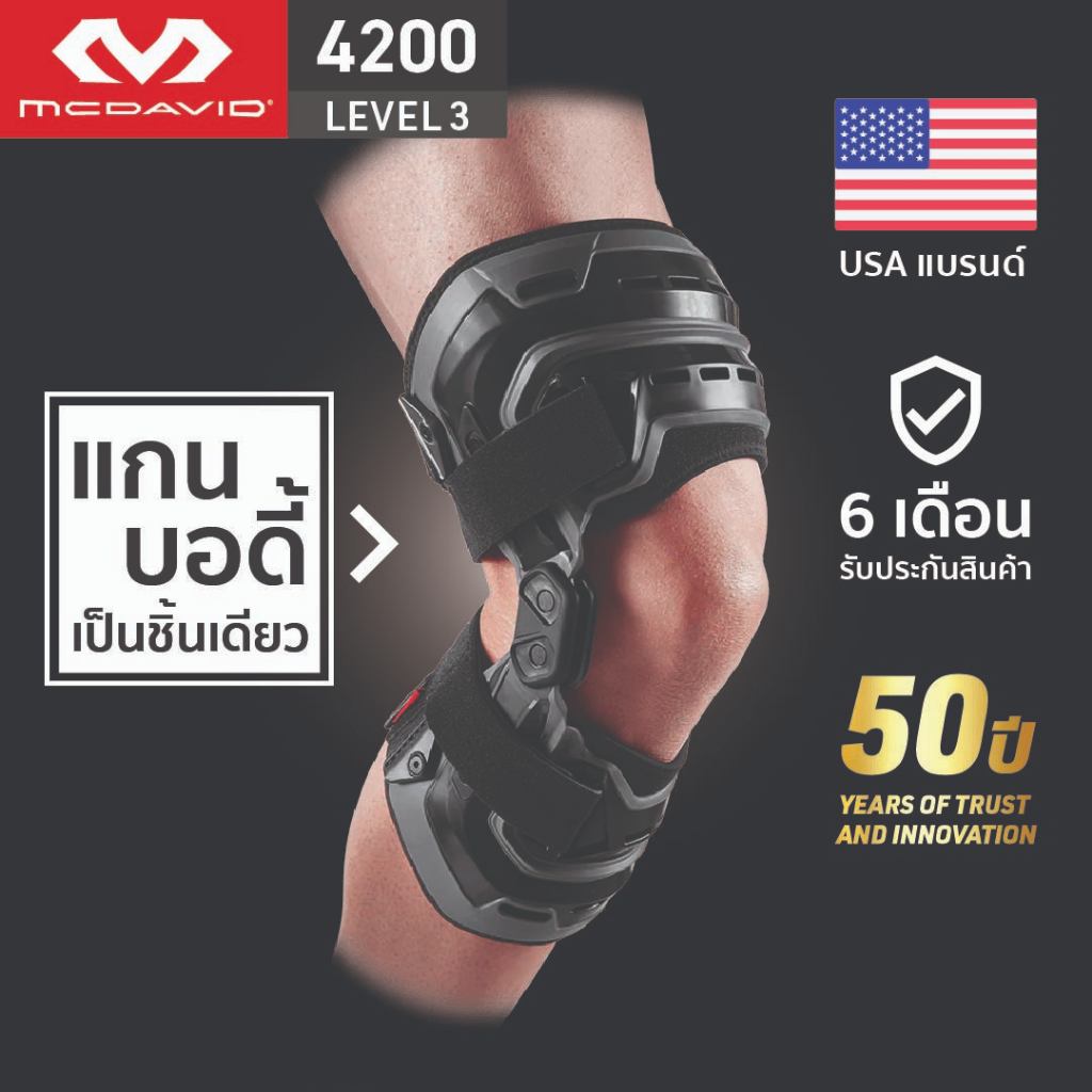 McDavid 4200 LEVEL3 ที่รัดเข่า custom ซัพพอร์ตสูงสุด Hinged Knee Brace Knee Support สายรัดเข่า สนับเ