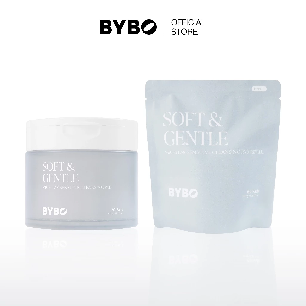 [DUO SET] BYBO SOFT & GENTLE MICELLAR SENSITIVE CLEANSING PAD 250G + REFILL 250G