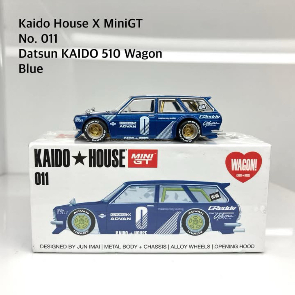 Kaidohouse x MINI GT 📌No. 011 Datsun KAIDO 510 Wagon Blue