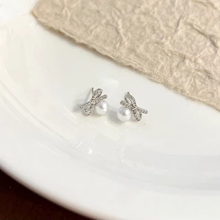 WG Jewelry ต่างหู แหวนหูมุก แบบเดียวกับสตาร์ ต่างหูแฟชั่น WG-E018 ของขวัญ