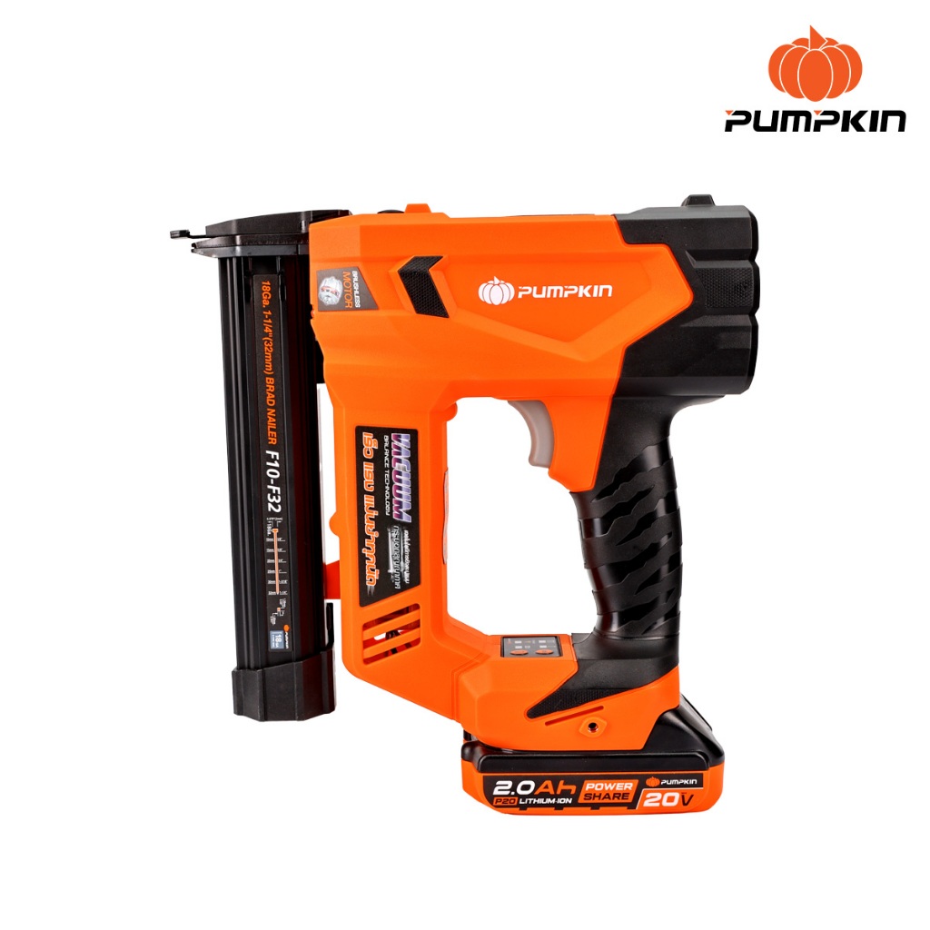 🔥รุ่นใหม่ปี 2026 ส่งด่วน🔥 เครื่องยิงตะปูไร้สาย F32 20V Pumpkin 50481 ปืนยิงตะปู ที่ยิงตะปู