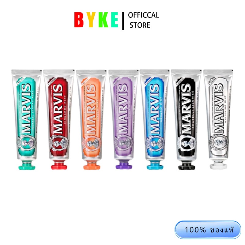 Marvis Mint Toothpaste mavis whitening sparkle ลบคราบสีให้ฟันขาวกระจ่างในแต่ละครั้งใช้ สะอาดที่ปลอดภ