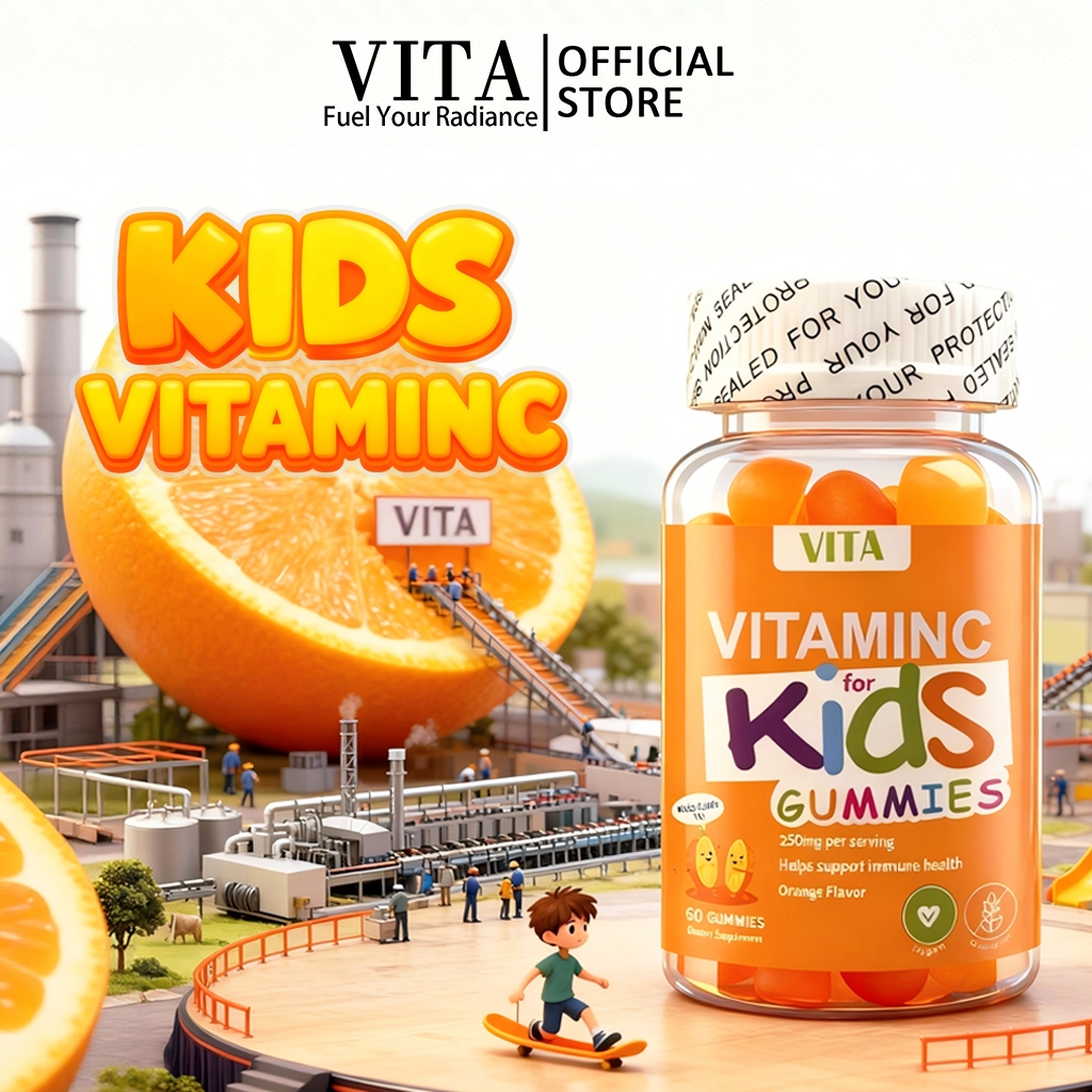 VITA Vitamin C Gummies วิตามินซี กัมมี วิตามินรวม วิตามินเด็ก อาหารเสริม บํารุงสมอง สุขภาพทางเดินอาห