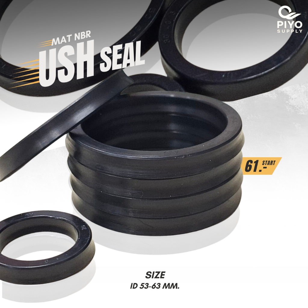 ซีล USH กันนํ้ามัน U-CUP NBR งานนิวเมตริค รูใน 53-63 มิล 53*63*6/ 55*65*6/ 56*66*6/ 58*68*6/ 60*70*6/ 60*71*7/ 63*73*6