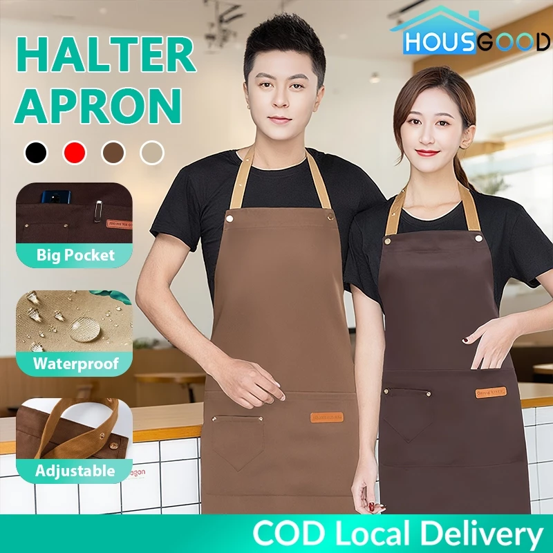 ผ้ากันเปื้อนกันน้ํา กันเปื้อน ผ้ากันเปื้อนผู้หญิง ร้านกาแฟคนงานชุดทํางานผ้ากันเปื้อนครัวเรือนปนเปื้อนผ้ากันเปื้อนครัว
