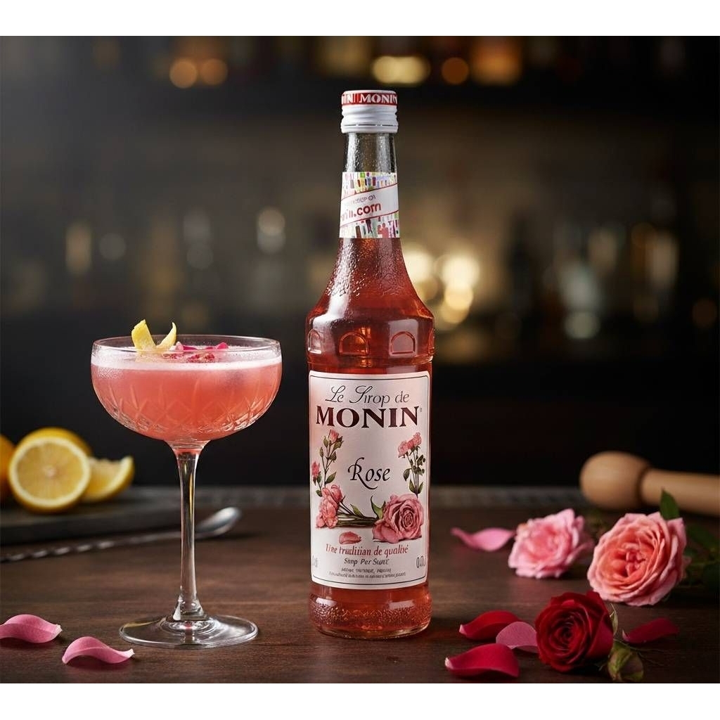 น้ำเชื่อม Monin กลิ่นกุหลาบ (Rose Syrup) 700ml