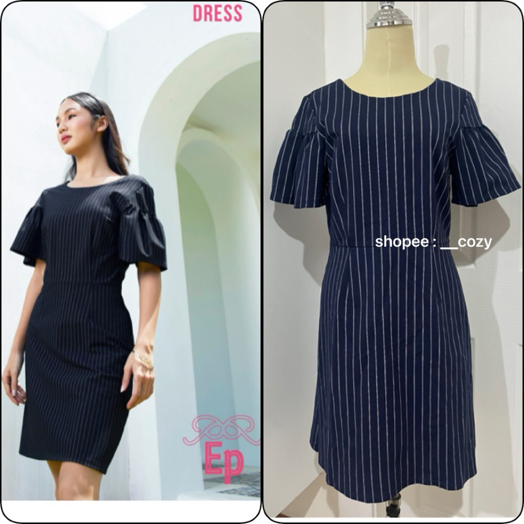 EP Fashion (2nd) : L ชุดทำงาน ชุดสุภาพ เดรสออกงาน  สีกรม