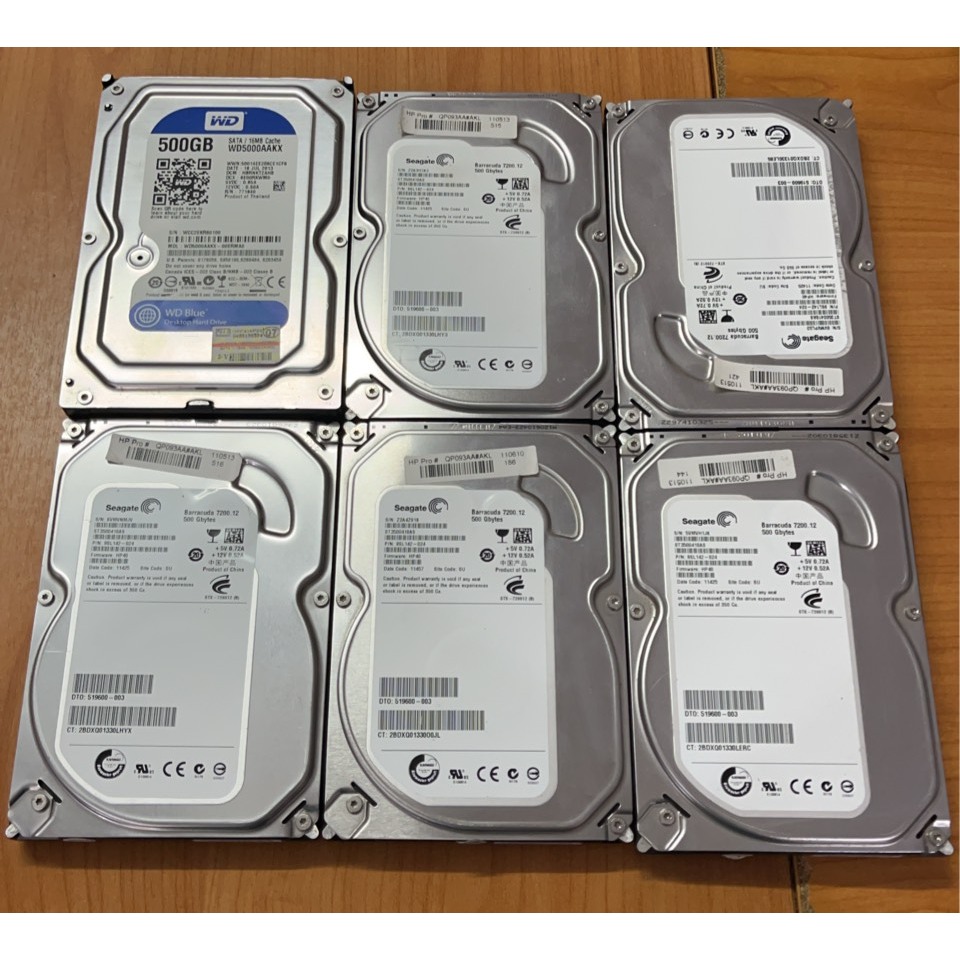 ฮาร์ดดิสHarddisk 500g PC 3.5มือสองสำหรับคอมพิวเตอร์ตั้งโต๊ะคละยี่ห้อ
