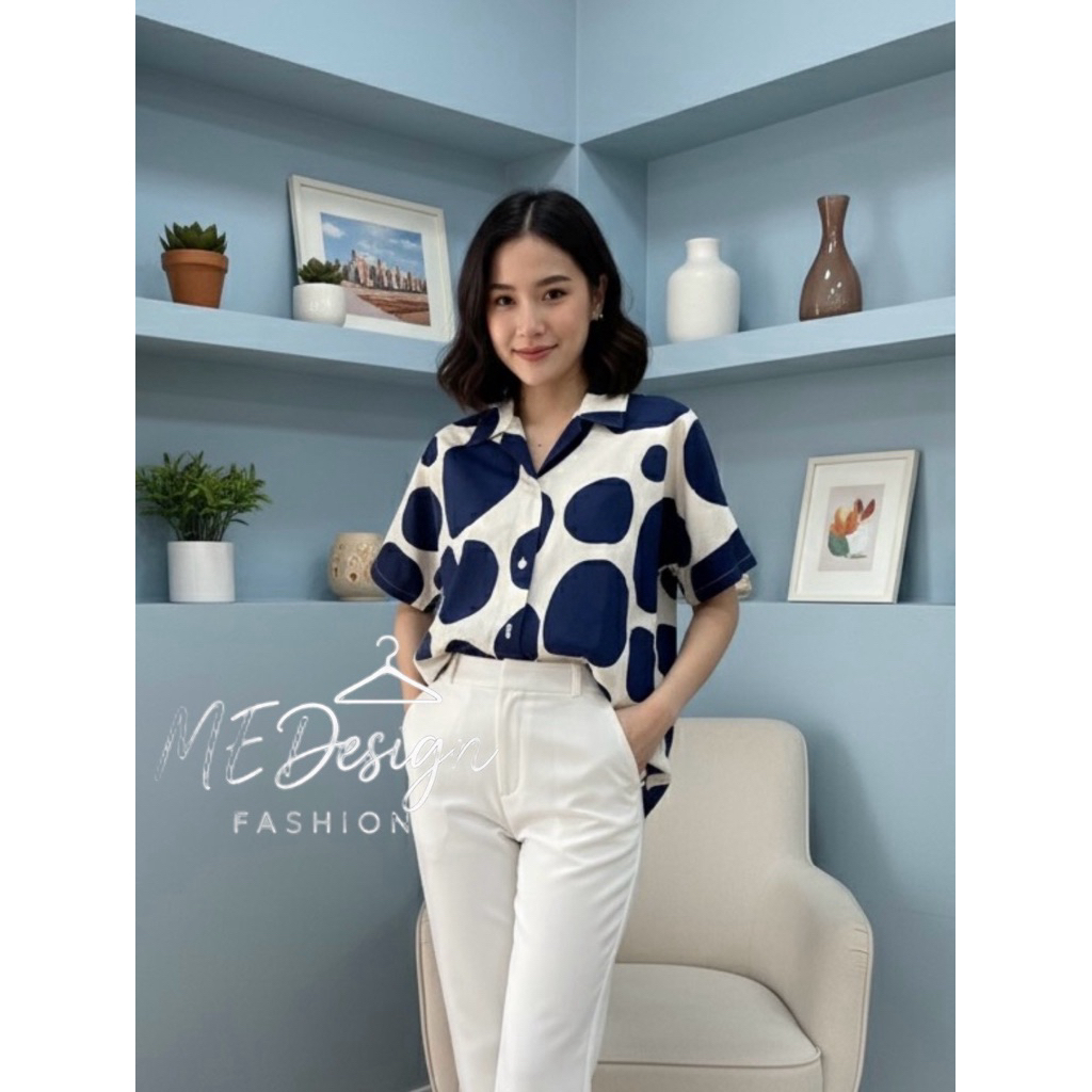 🏷ป้ายBonus by Ananya  ‼️เสื้อคอปกเชิ้ตแขนสั้นผ้าคอตตอนญี่ปุ่น 🇯🇵100%