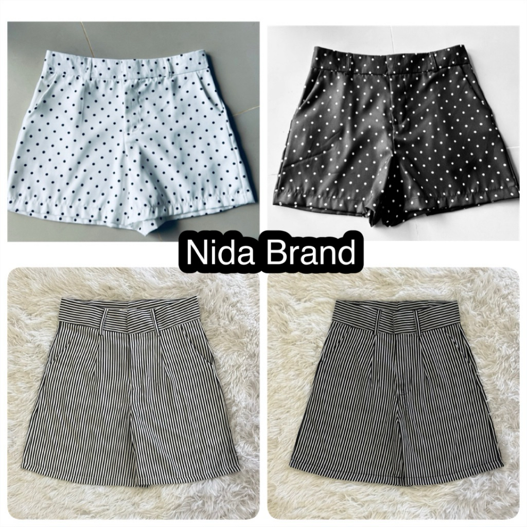 A01 กางเกงขาสั้นตะขอมีหู รุ่นลายฮิต ผ้าซาร่าห์ มีกระเป๋า2ข้าง